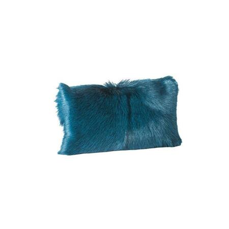 MOES HOME COLLECTION Goat Synthetic Fur Bolster Teal- Blue XU-1004-26